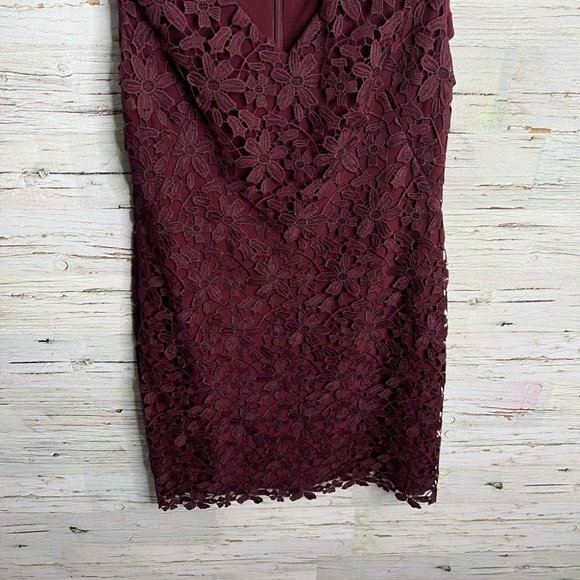 Lauren Ralph Lauren purple floral lace dress midi size 12 - Picture 10 of 10